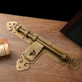 清仓插销黄铜大中式 加粗加厚木门闩庭院花园挂锁明装 如意门栓插销