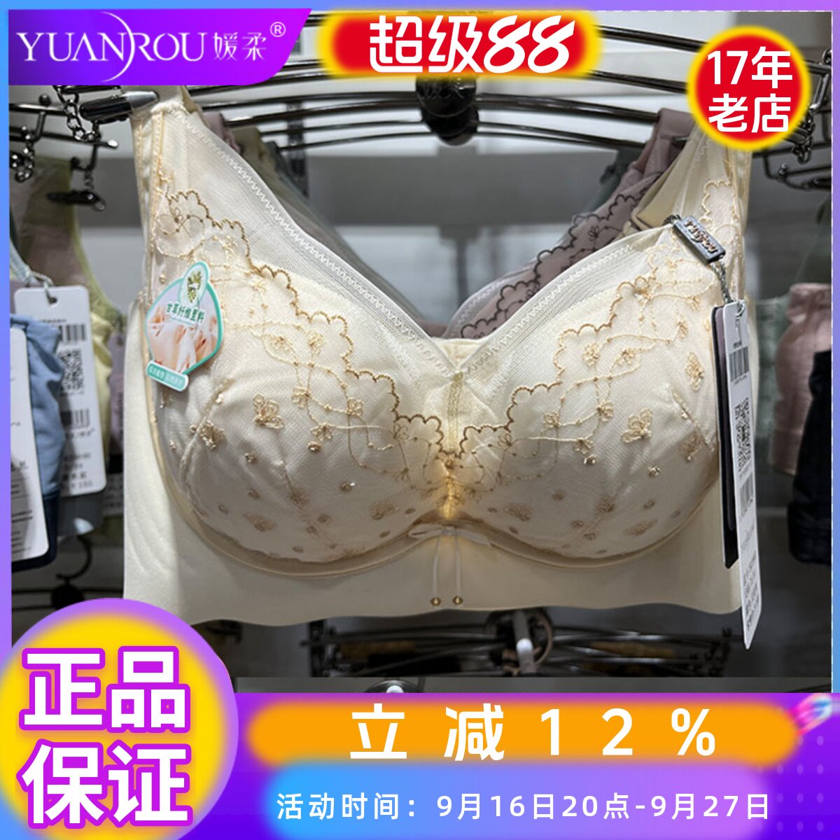 媛柔小清新无钢圈小胸显大加厚B