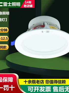 雷士照明应急筒灯消防疏散筒灯嵌入自带电池LED消防灯90分钟E8WT