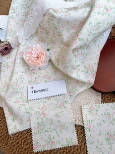 韩系ins小碎花布料印花提花剪花暗纹条纹全棉布料服装发圈手工diy