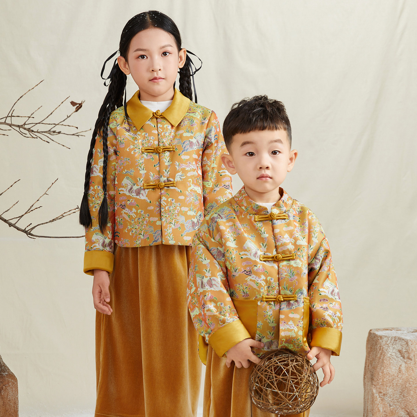 秋冬新年棉服拜年服男女童国潮