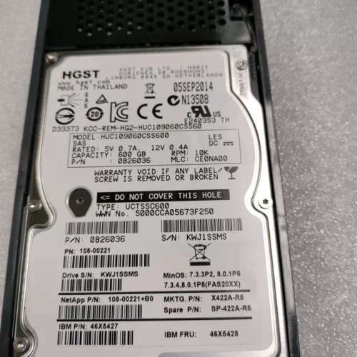 NetApp X422A-R5 46X5428 46X5427 600G 2.5 SAS DS2246 储存硬盘