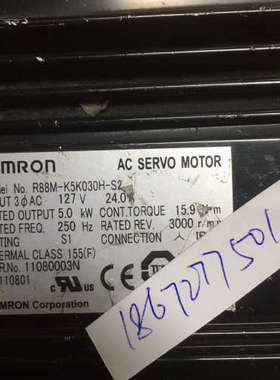 电机R88M-K5K030H-S2，参数见铭牌，八成新