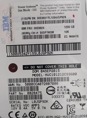 IBM 1200G 12TB SAS 10K FRU 00E9924 硬盘