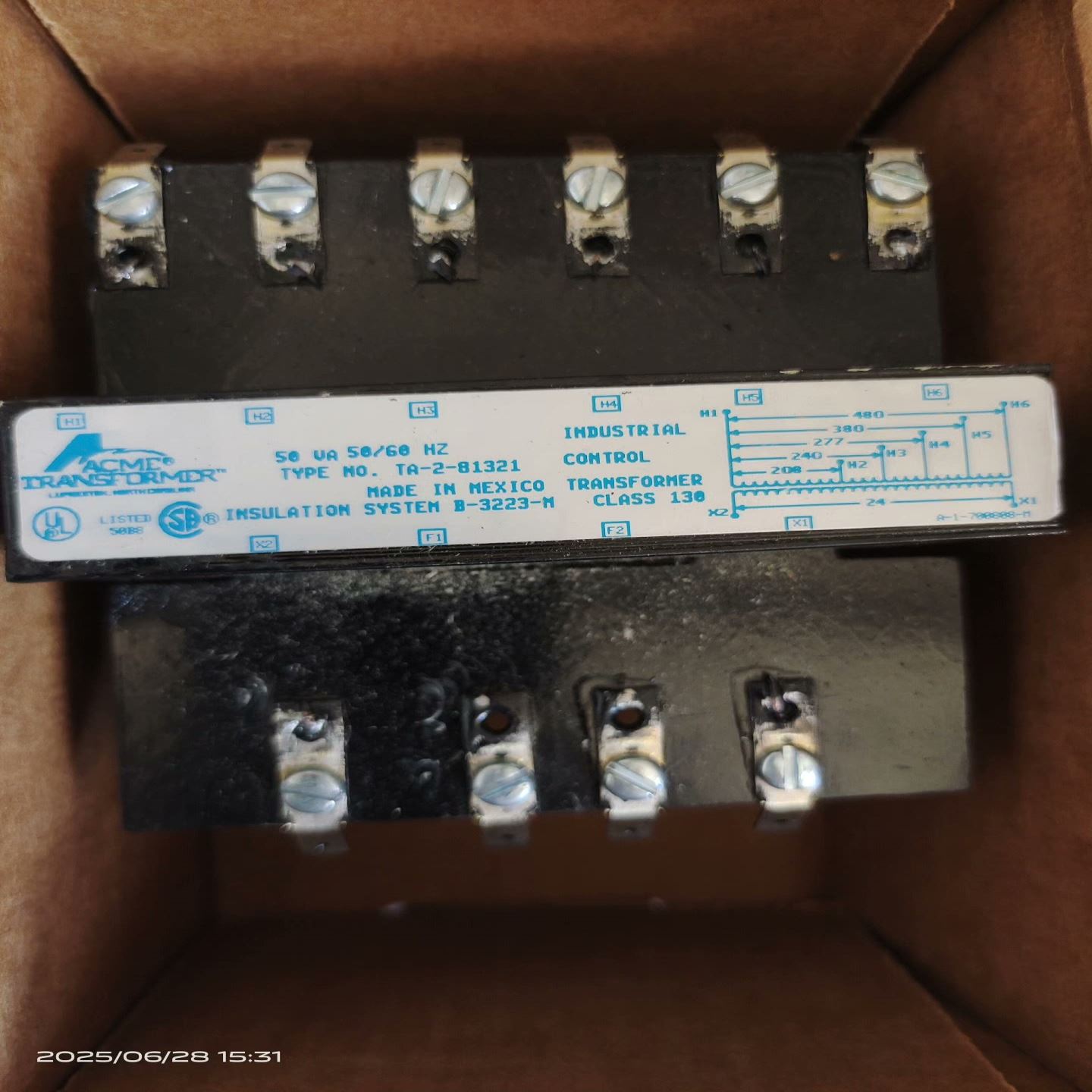 美国ACME工业控制变压器TA-2-81321,50VA容量