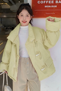 【现货】2022短款牛角扣白鸭绒羽绒服面包服288A-912-P215控328图片