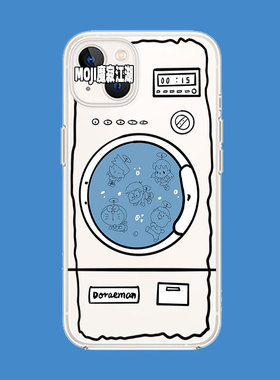 洗衣机手机壳适用苹果13iPhone14primax小米11华为mate40个性创意哆啦A梦大雄技安叮当猫可爱透明壳