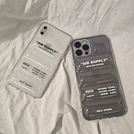 原创透明气囊适用iPhone15promax/14pro/13mini/12/ 苹果XR手机壳 se情侣新款11苹果12透明羽绒壳