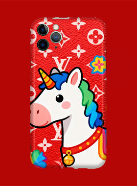 奢侈马中国红LV马手机壳