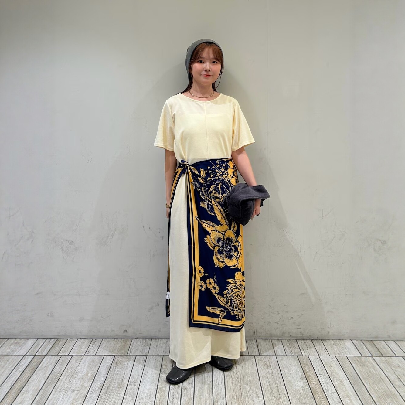 夏季日系K*F后背设计感双针简约休闲直筒针织T恤连衣裙子