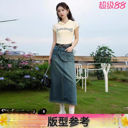 瑕疵 爱客尚巢 设计感时尚甜酷辣妹修身连帽短款T恤 S/M/L码