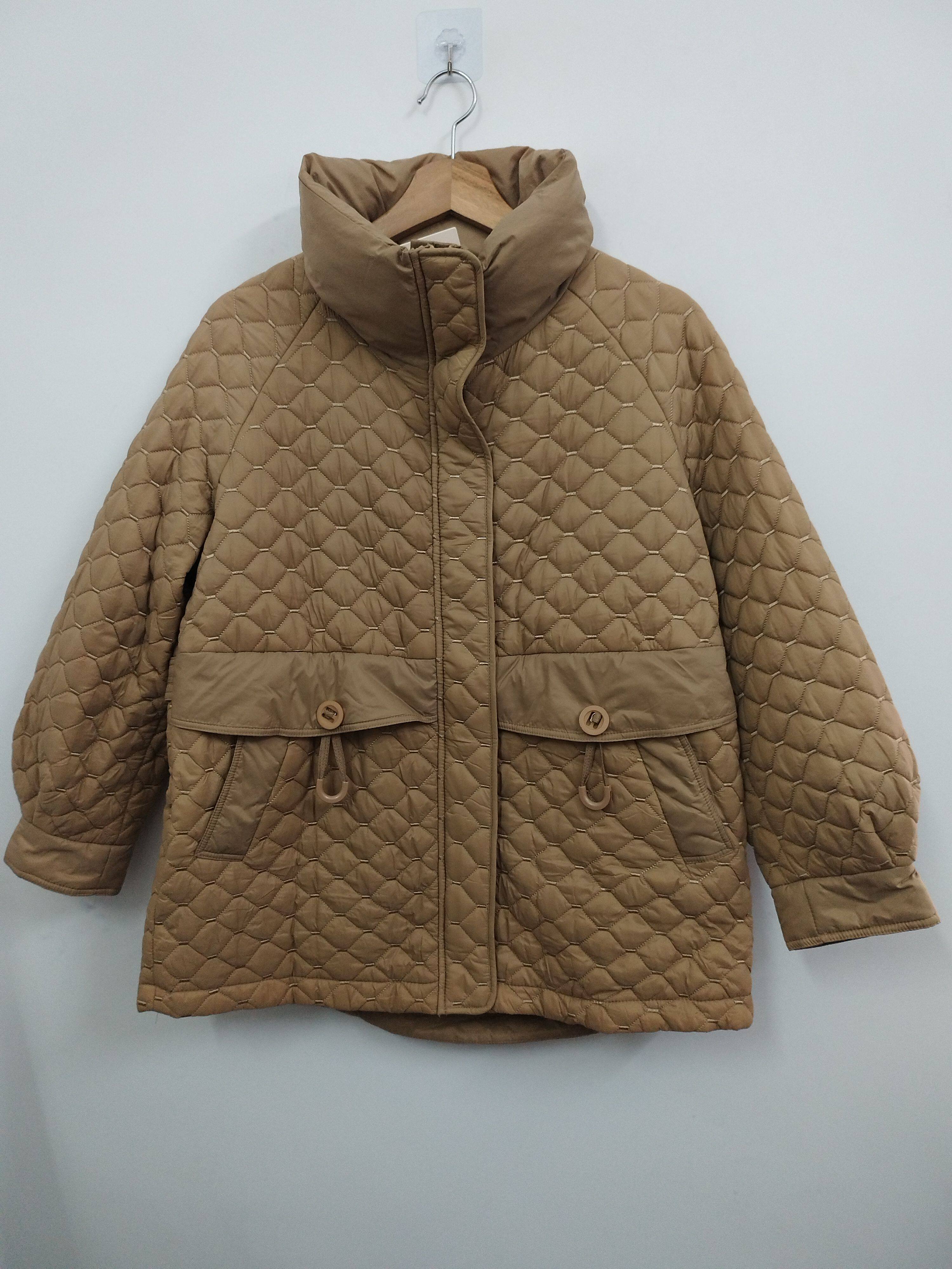 贝芙妮 时尚高级感小香风菱形格夹棉棉服外套女 M/L/XL码