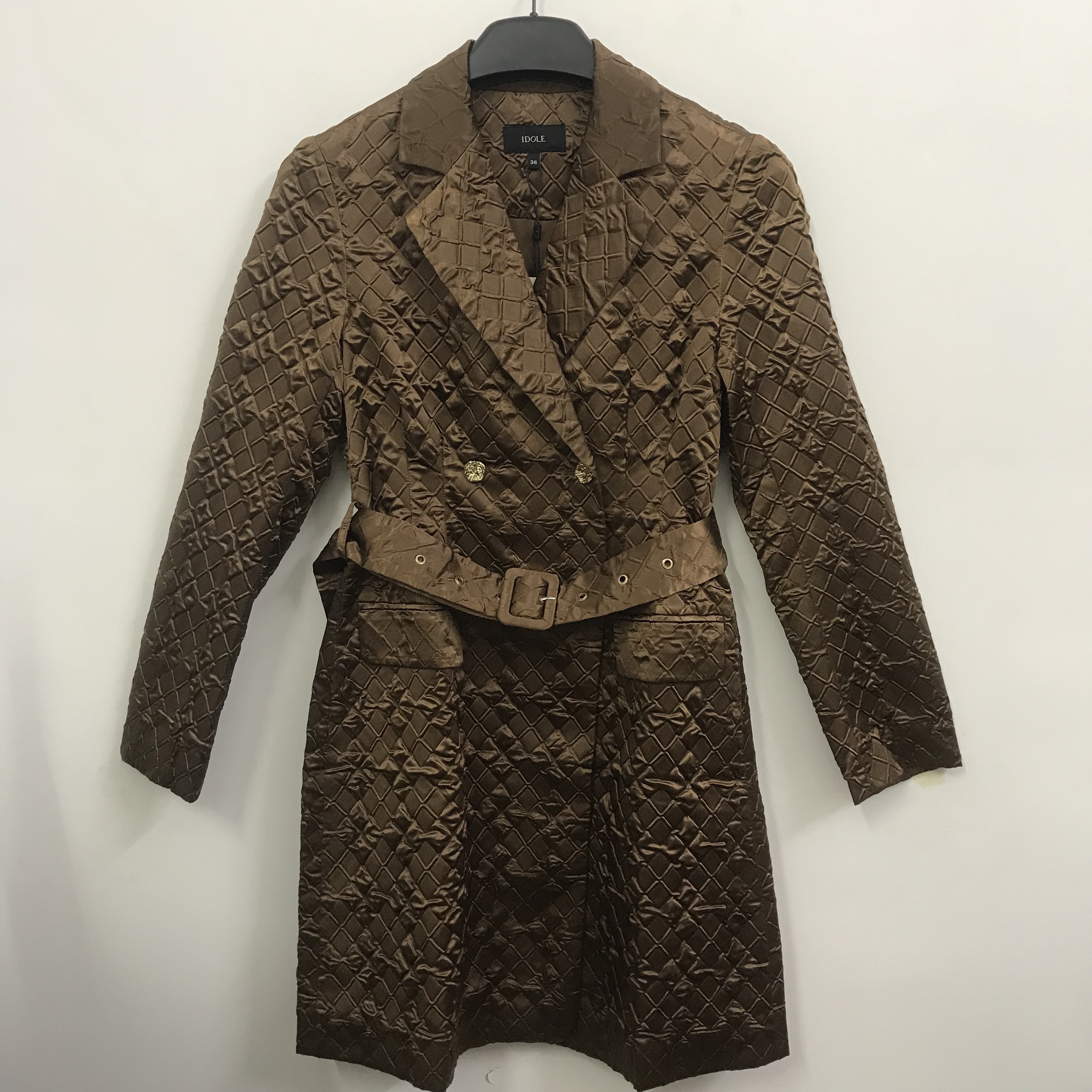 IDOLE奕多 高级感通勤气质西装领双排扣连衣裙 S码