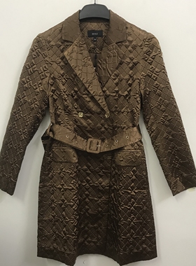 IDOLE奕多 高级感通勤气质西装领双排扣连衣裙 S码