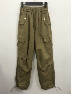 纯棉卡其色美式 S码 潮流工装 运动束脚长裤 裤 爱客尚巢