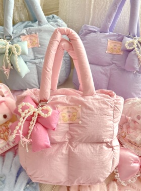 QueenJ Studio 枕头包云朵包充棉手提包包棉服手挽包软绵绵托特包