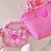 QueenJ Studio云朵小手包菜篮子编织包手作抽绳收纳袋充棉手提包