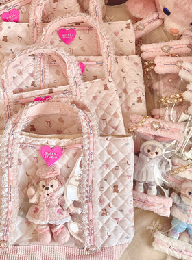 QueenJStudio原创晒娃包毛绒绒冬季挂件保护套少女心托特手提痛包