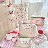 QueenJ Stuido 甜心心布艺包包系列大容量单肩包相机包笔袋化妆包