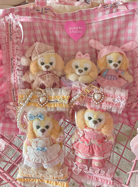 QueenJ Studio 手作晒娃包粉格子花边痛包春日饼烘焙饼挂件保护套