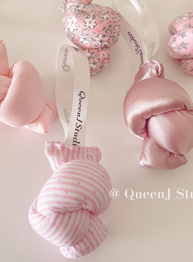 QueenJ Studio 自制布艺扭扭乐挂饰可爱圆嘟嘟钥匙扣手工包包挂件