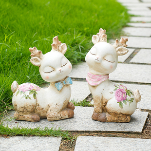 饰庭院摆件卡通景观户外阳台玄关造景 纯手工创意树脂动物花园装