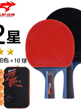 狂神二星乒乓球拍KS3202长柄横拍2星短柄直拍中小学生考试双反胶3