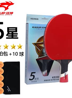 狂神乒乓球拍五星短柄直拍双反胶