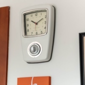 日式 Biramba铁壳静音时钟座钟台式 钟表摆钟倒计时鸣音厨房计时器