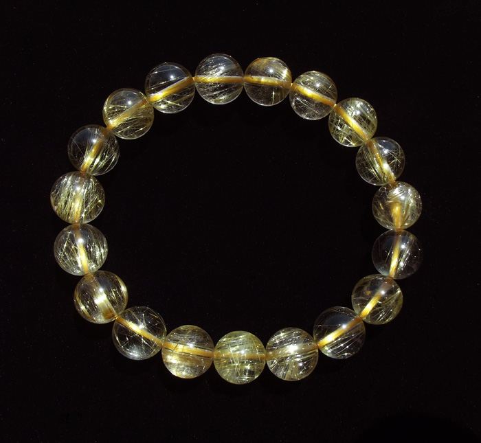 爱和光珠宝 巴西天然金发晶水晶手链手串 顺发 正品 钛晶 黄发