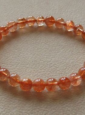 巴西天然草莓晶 蔷薇石 日光石手链手串 正品饰品 水晶 月光石