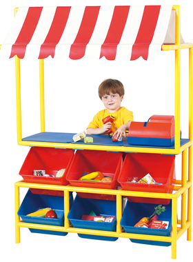 台湾智高GIGO 新型多用商店 塑料储物架可拆装架 儿童过家家玩具