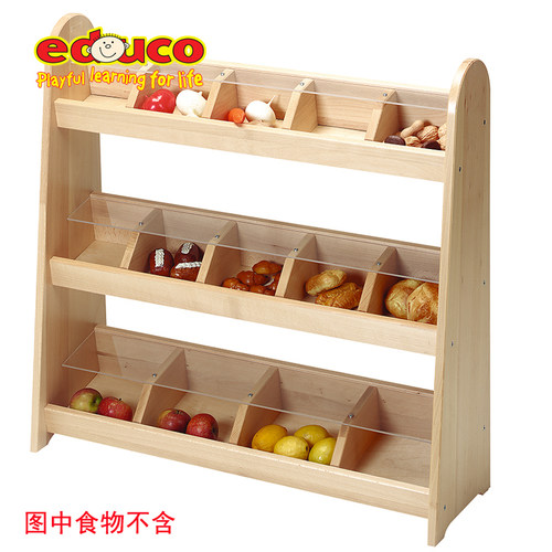 荷兰educo 商品陈列架木质超市货架儿童过家家玩具娃娃家区角游戏