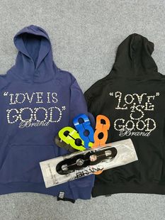 GOOD秋冬季珍珠字母卫衣连帽衫