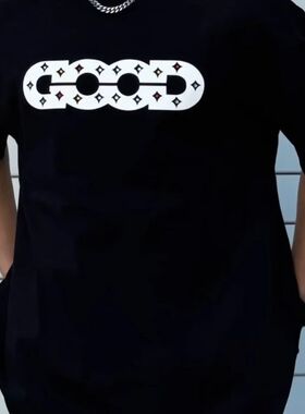 GOODBRAND朱志鑫同款24SS镂空LOGO彩钻印花短袖T恤宽松男女情侣款