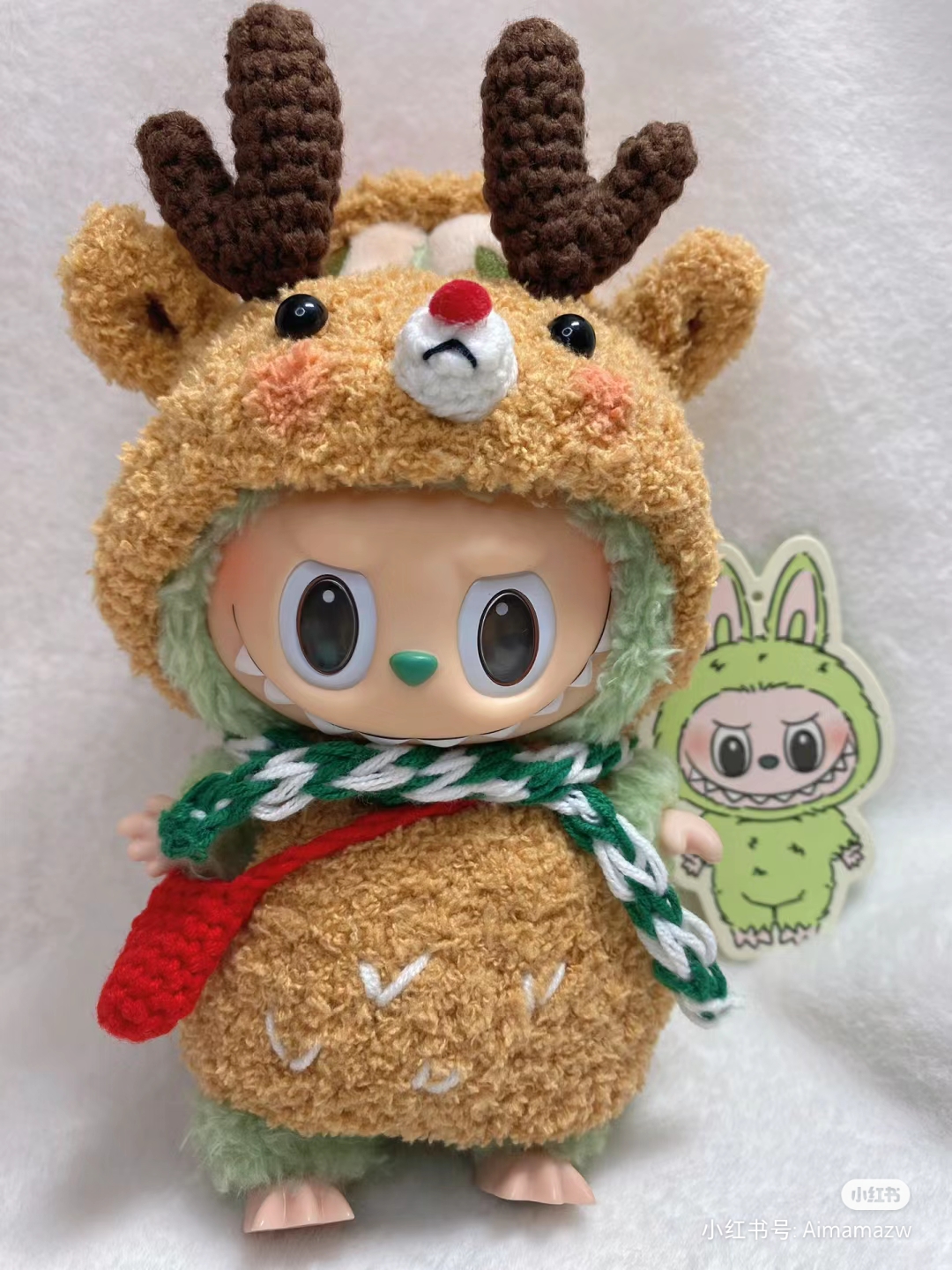 纯手工钩织泡泡玛特拉布布搪胶盲盒挂件玩偶换装娃衣15cm潮流娃衣