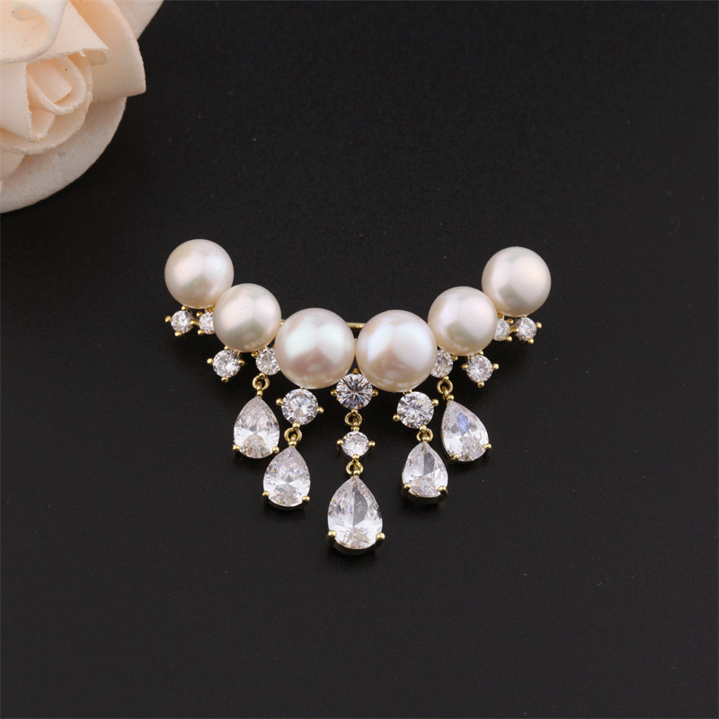 气质百搭天然淡水女流苏胸针别针