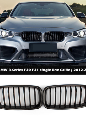 适用于BMW宝马3系F30 F31 F35改装汽车保险杠单线中网格栅鼻头