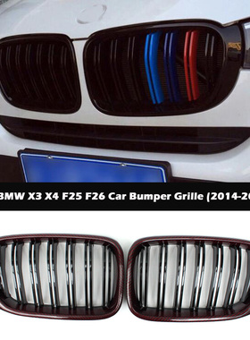适用于BMW宝马X3X4F25F26汽车改装保险杠中网格栅鼻头外观装饰