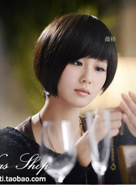 洋气风减龄bobo头圆脸假发女短发