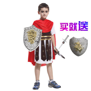 万圣节儿童节服装罗马武士骑士斯巴达勇士衣服男童小将军士兵服饰
