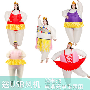 成人万圣节充气搞怪人偶衣服cos年会表演大胖子芭蕾舞相扑服装