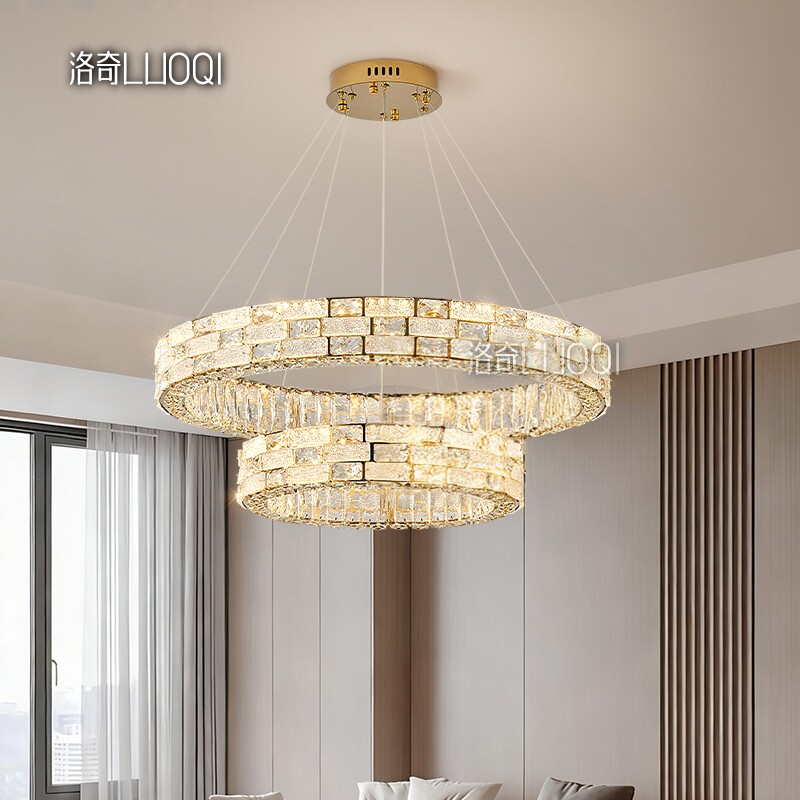 现代轻奢客厅吊灯高级感圆环房间灯2026新款创意水晶餐厅吊灯,家装灯饰光源,客厅吊灯,淘宝优惠券,粉丝福利购,淘宝优惠卷