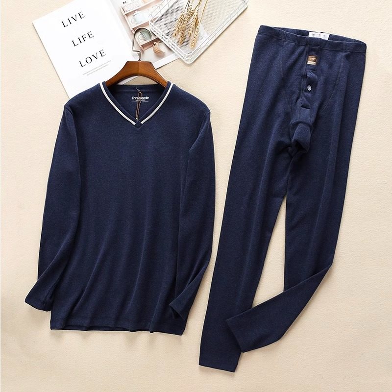 三针男士舒绒V领秋衣秋裤秋冬舒适保暖加厚内衣裤,女士内衣/男士内衣/家居服,保暖套装,淘宝优惠券,粉丝福利购,淘宝优惠卷