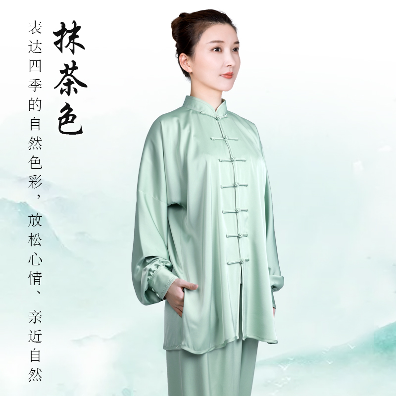 垂顺醋酸丝缎太极服比赛宽松新款