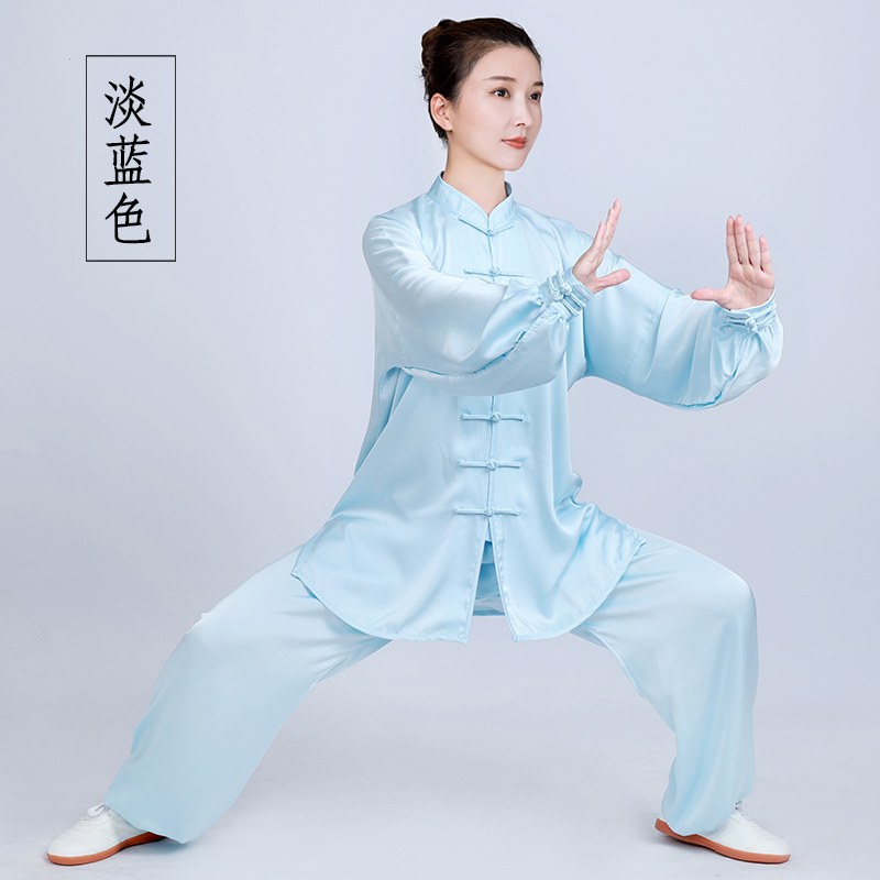 春秋表演醋酸练功服高端八段锦