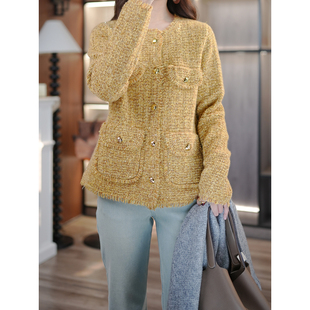 6号衣橱 l 复古香风慵懒花纱编织山羊绒须边宽松圆领针织开衫外套