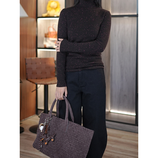 6号衣橱 l  双11回馈 意大利26支山羊绒K点纱高领捆边针织衫