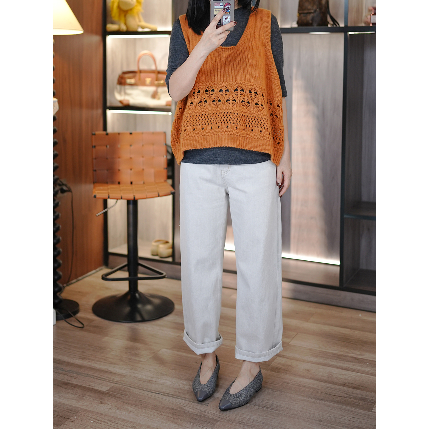 土耳其做旧洗水9分直筒牛仔裤