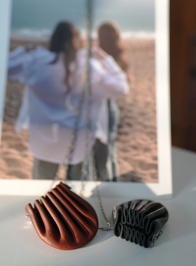 小众复古925银小牛皮贝壳毛衣链